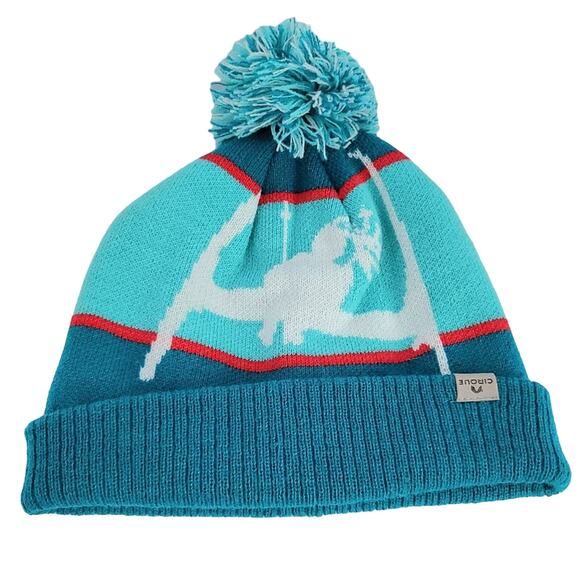 Cirque Ski Hat Beanie Womens Mens Girls Boys Pompom Winter Turquoise Blue NEW - Picture 5 of 7